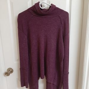 Free People We The Free Medium Red Mock Neck Split